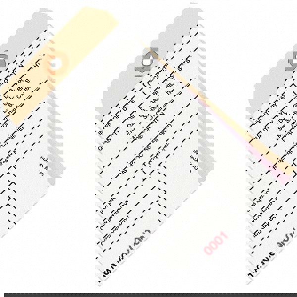 Blank Tag: 6-1/4'' High, Manila & White, Synthetic Paper